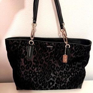Coach black cheetah purse